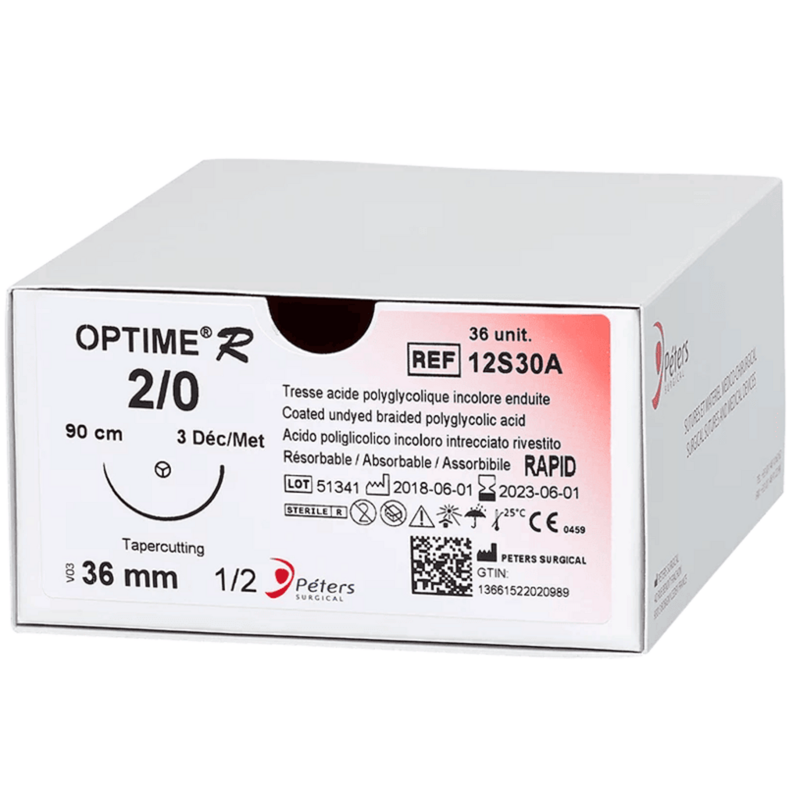 Оптім Р, USP1, незабарвлений 90см, голка колючо-ріжуча 1х40мм, 1/2кола, 12S40B